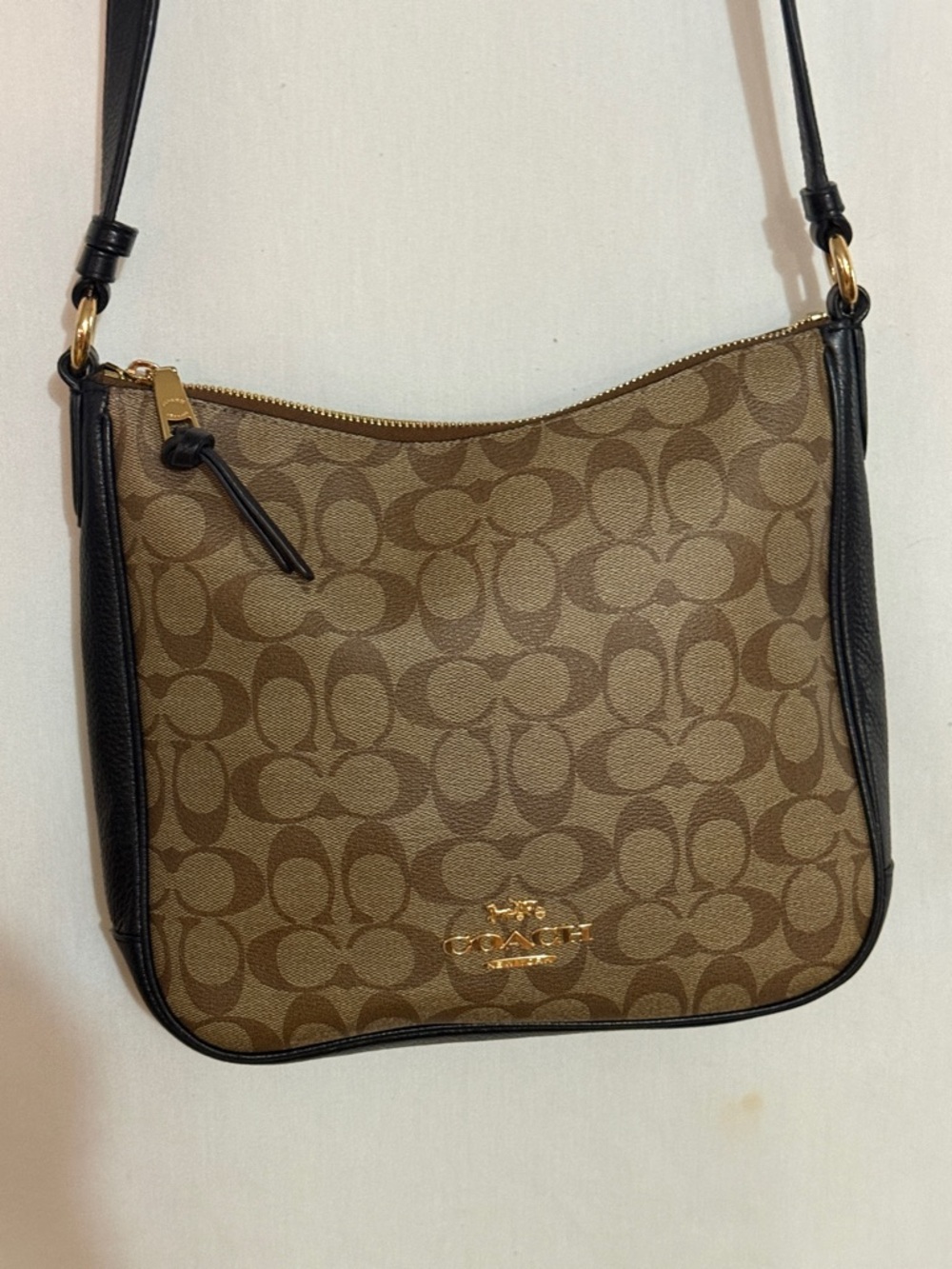 Coach Brown Signature Shoulder Bag with Gold Logo, MAKE AN OFFER!!